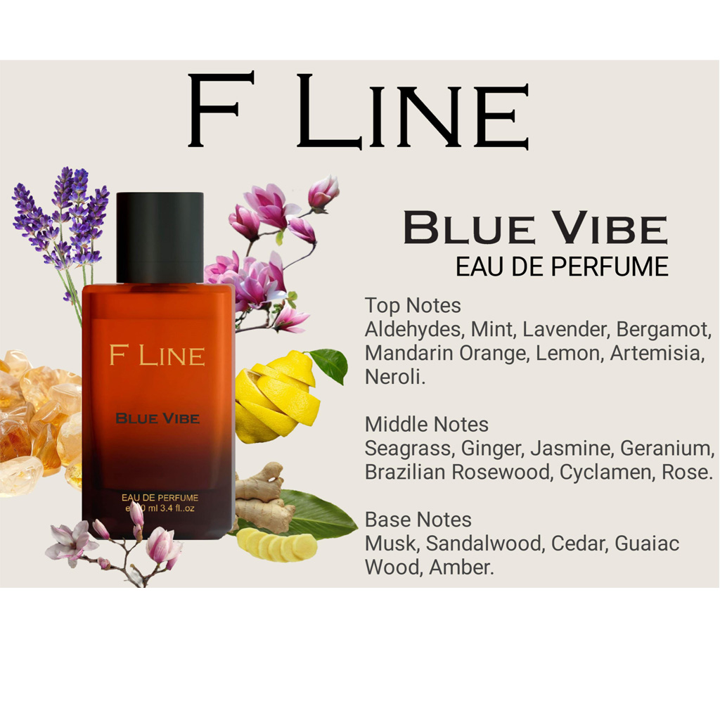 F-Line Blue Perfume - Sleek Design Bottle